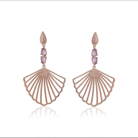 Shell crystal earrings - Picture 2 of 2